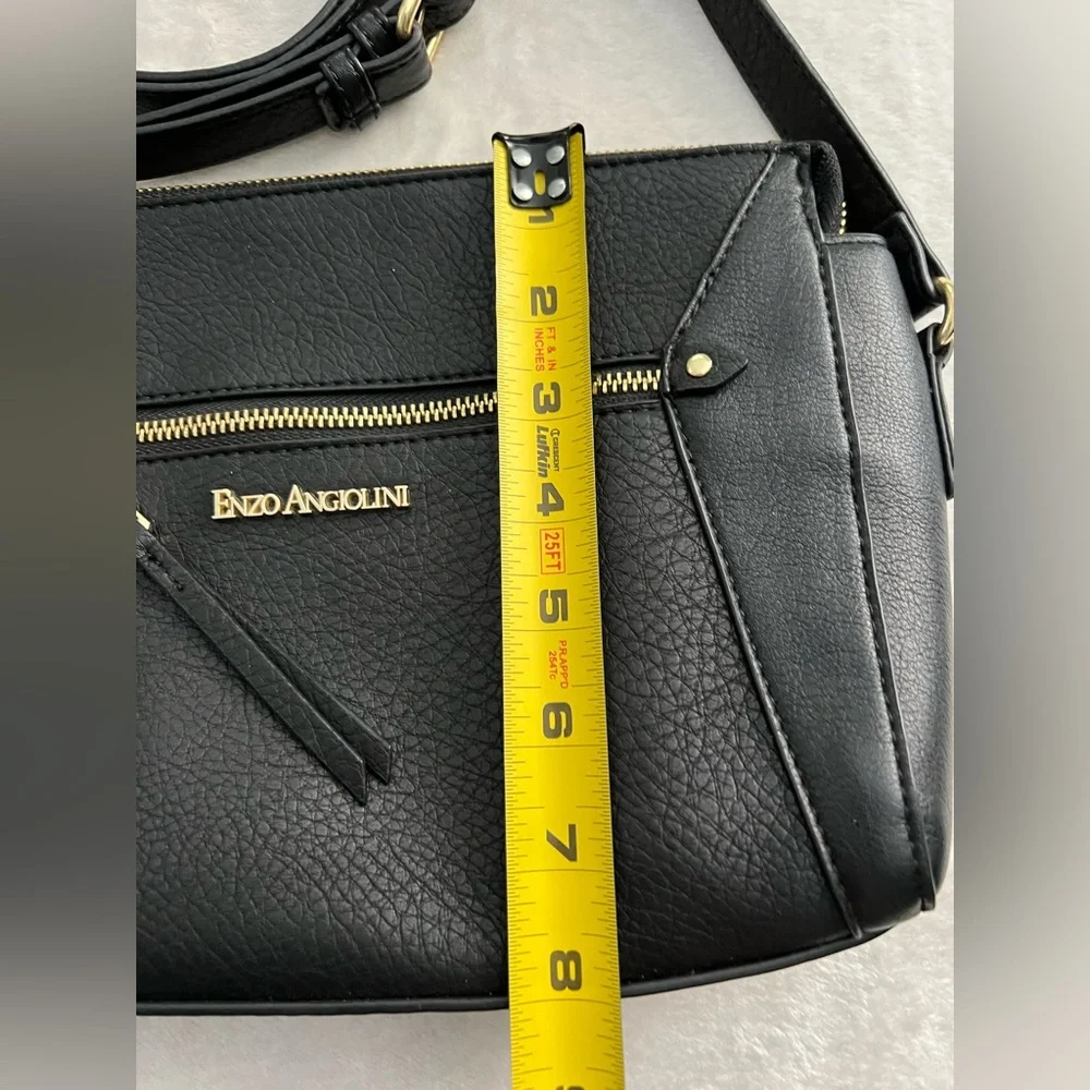 Enzo Angiolini Black Crossbody Bag with Gold Accents
